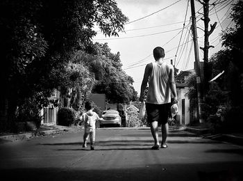 People on street in city