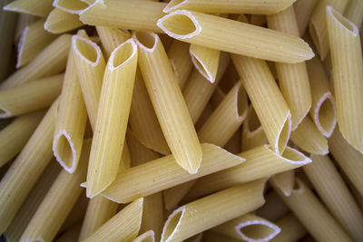 Full frame shot of penne pasta