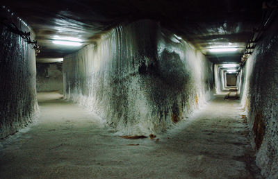 Interior of illuminated tunnel