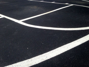 High angle view of basketball court