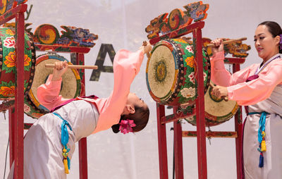 Children playing on stage