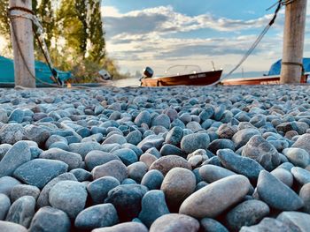 View of stones on beach