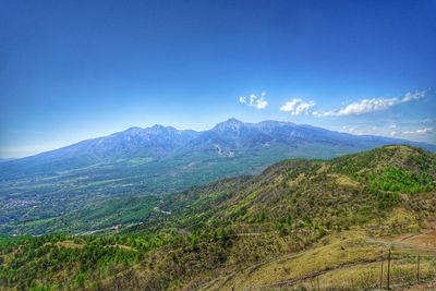 Scenic view of mountains against sky