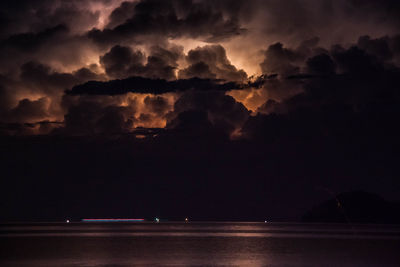 Scenic view of dramatic sky over sea