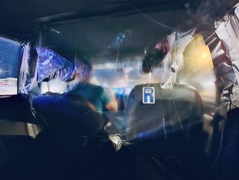 People traveling in bus