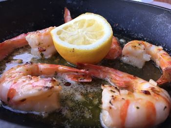 Close-up of burger in plate