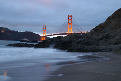 Golden gate bridge at dawn