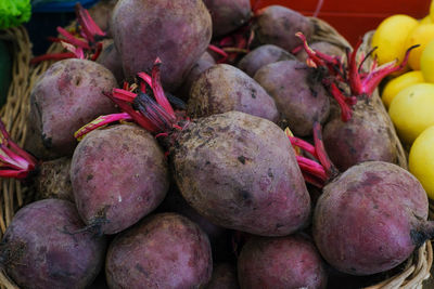 Close-up of fruits for sale at market stall