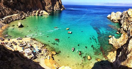 High angle view of beach