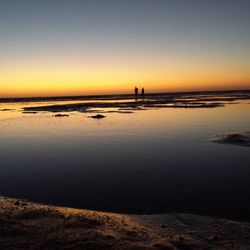 Scenic view of sea at sunset