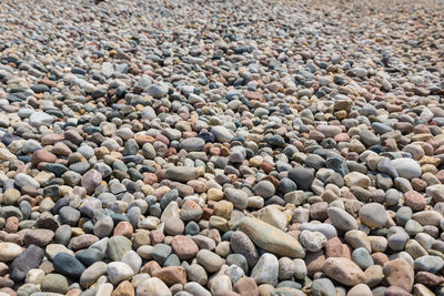 Full frame shot of pebbles on beach