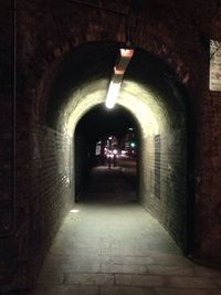 Interior of illuminated tunnel