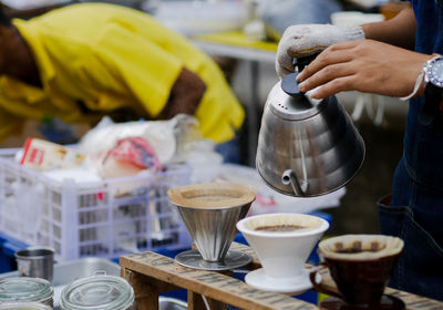 Close-up of preparing food