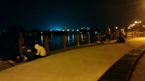 Illuminated city at night