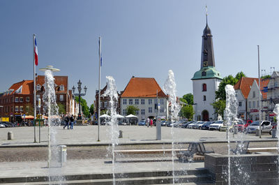 Old market in glückstadt, germany