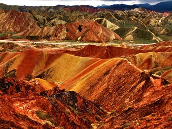 Scenic view of arid landscape