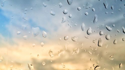 Full frame shot of wet glass window