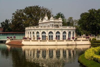 Reflection of building in lake