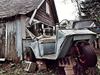 View of abandoned car