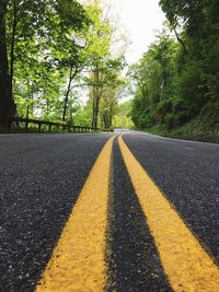 Road amidst trees against sky