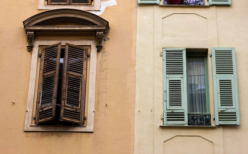 Low angle view of window on building