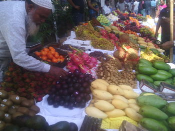 Full frame shot of fruits for sale at market stall