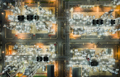 Full frame shot of illuminated glass window at night