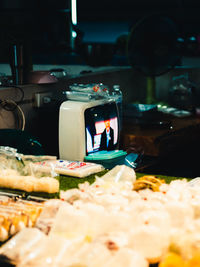 Close-up of cake on table