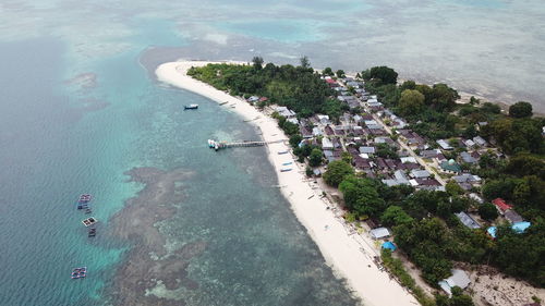 High angle view of beach against sky