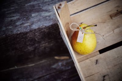 High angle view of fruits on table