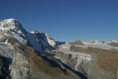 Scenic view of mountains against cloudy sky