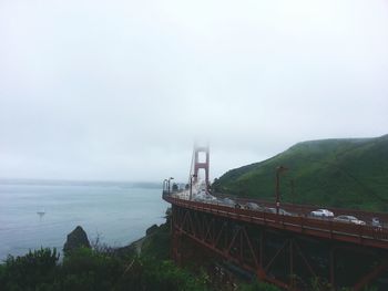 Scenic view of sea during foggy weather