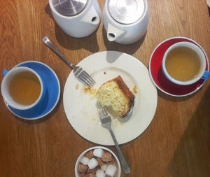 Close-up of breakfast on table