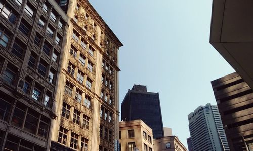 Low angle view of buildings against sky