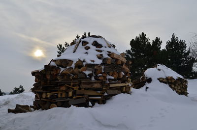 Scenic view of snow covered landscape