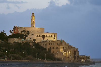 View on old town jaffa, tel aviv, israel. sunset.