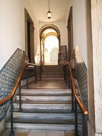 Low angle view of staircase in building