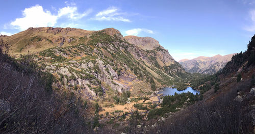 Scenic view of mountains against sky