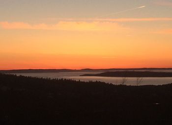 Scenic view of landscape at sunset