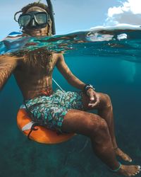 Young woman in swimming pool