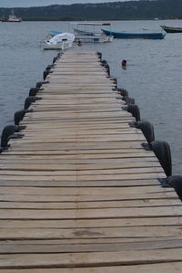 Wooden pier over sea