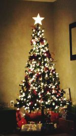 Christmas lights on christmas tree