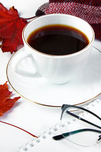 Close-up of coffee on table