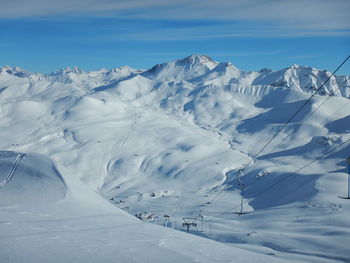 Winter panoramic view in mountain  of fideris 