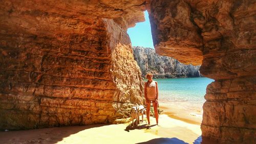 Rock formation in sea