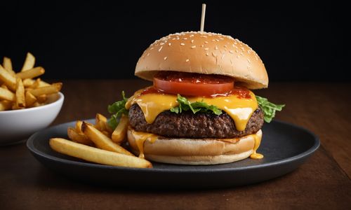 Close-up of burger in plate