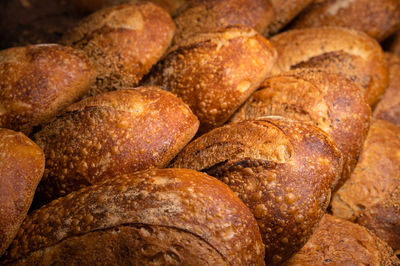 Craft loaves of bread. fresh hot bread from the oven. appetizing and healthy food