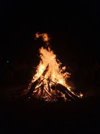 Close-up of bonfire at night