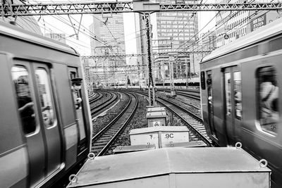 Train at railroad station platform