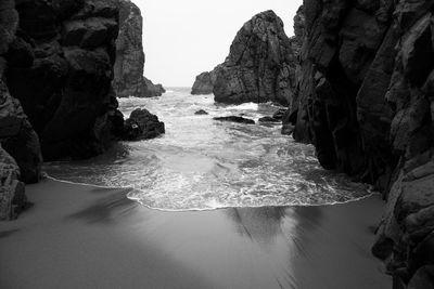 Rock formation on sea shore